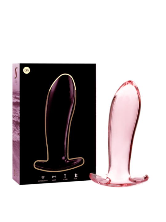 NEBULA SERIES BY IBIZA - PLUG ANAL MODÈLE 5 VERRE BOROSILICATE ROSE 12.5 CM -O- 3.5 CM