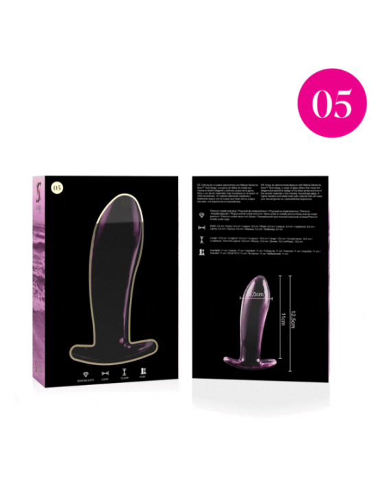 NEBULA SERIES BY IBIZA - PLUG ANAL MODÈLE 5 VERRE BOROSILICATE ROSE 12.5 CM -O- 3.5 CM