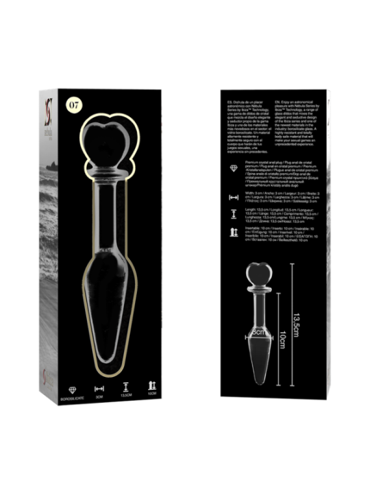 NEBULA SERIES BY IBIZA - PLUG ANAL MODÈLE 7 VERRE BOROSILICATE CLAIR 13.5 CM -O- 3 CM