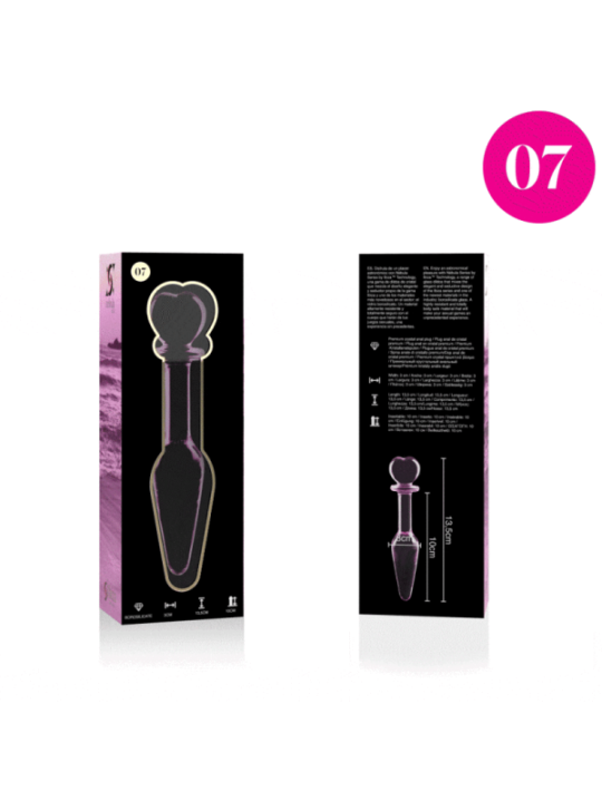 NEBULA SERIES BY IBIZA - PLUG ANAL MODÈLE 7 VERRE BOROSILICATE ROSE 13.5 CM -O- 3 CM