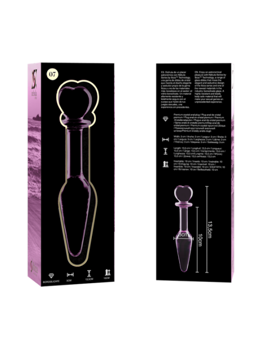 NEBULA SERIES BY IBIZA - PLUG ANAL MODÈLE 7 VERRE BOROSILICATE ROSE 13.5 CM -O- 3 CM