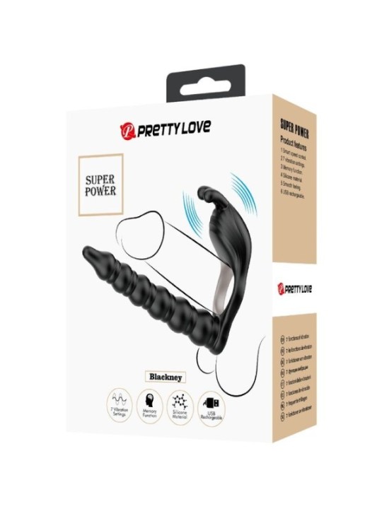 PRETTY LOVE - BLACKNEY ANNEAUX PÉNIS AVEC PLUG VIBRATEUR