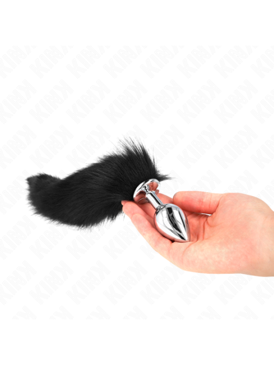 KINK - PLUG ANAL TAILLE M 8 X 3,5 CM AVEC QUEUE SYNTHÉTIQUE 40 CM NOIR