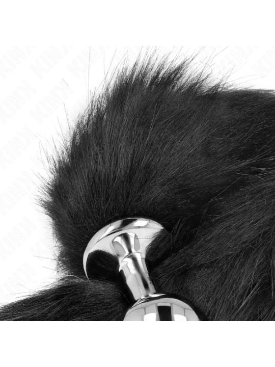 KINK - PLUG ANAL TAILLE M 8 X 3,5 CM AVEC QUEUE SYNTHÉTIQUE 40 CM NOIR