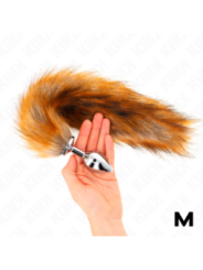 KINK - PLUG ANAL TAILLE M 8 X 3,5 CM AVEC QUEUE SYNTHÉTIQUE 40 CM MARRON