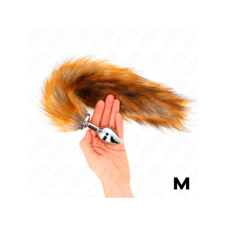 KINK - PLUG ANAL TAILLE M 8 X 3,5 CM AVEC QUEUE SYNTHÉTIQUE 40 CM MARRON
