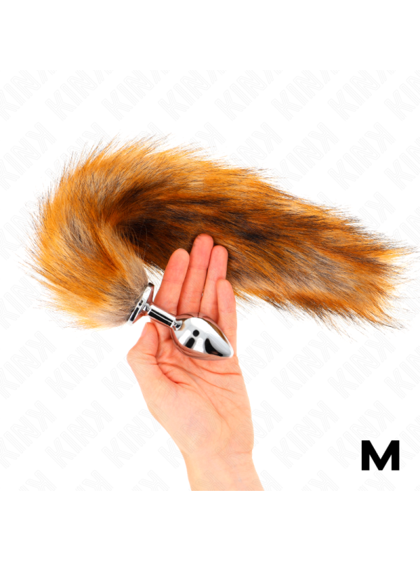 KINK - PLUG ANAL TAILLE M 8 X 3,5 CM AVEC QUEUE SYNTHÉTIQUE 40 CM MARRON