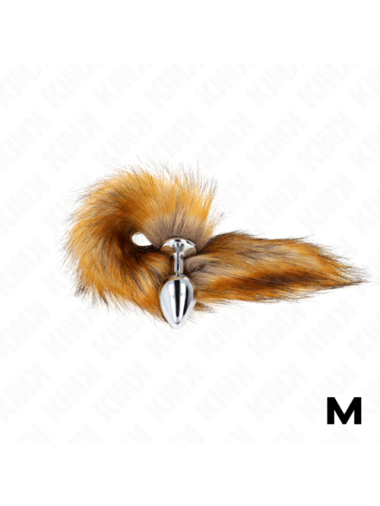 KINK - PLUG ANAL TAILLE M 8 X 3,5 CM AVEC QUEUE SYNTHÉTIQUE 40 CM MARRON