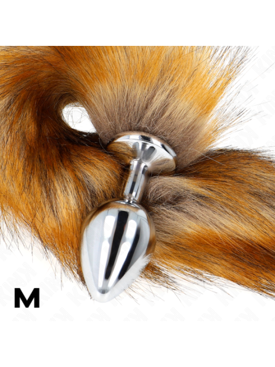 KINK - PLUG ANAL TAILLE M 8 X 3,5 CM AVEC QUEUE SYNTHÉTIQUE 40 CM MARRON