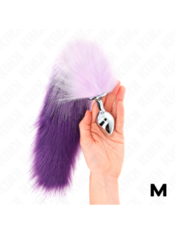 KINK - PLUG ANAL TAILLE M 8 X 3,5 CM AVEC QUEUE SYNTHÉTIQUE 40 CM VIOLET