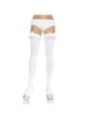 LEG AVENUE - COLLANT OPAQUE BLANC AVEC FINITION VOLANT ET NOEUD