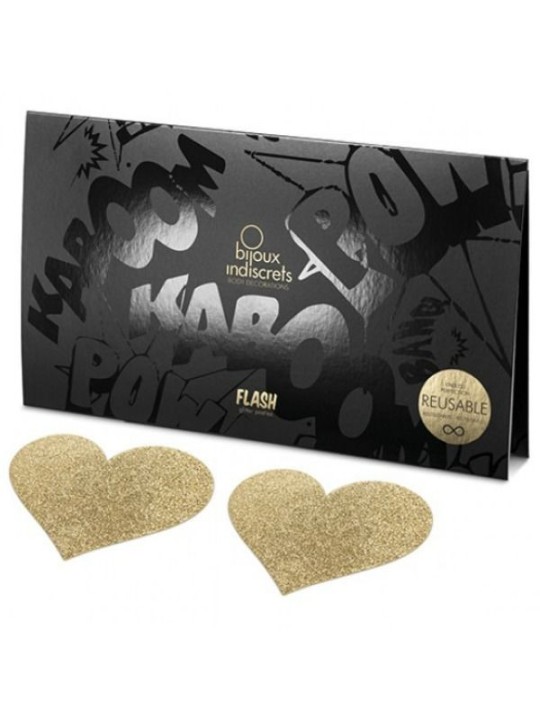 BIJOUX - INDISCRETS CACHE-METONS FLASH COEUR DOR?