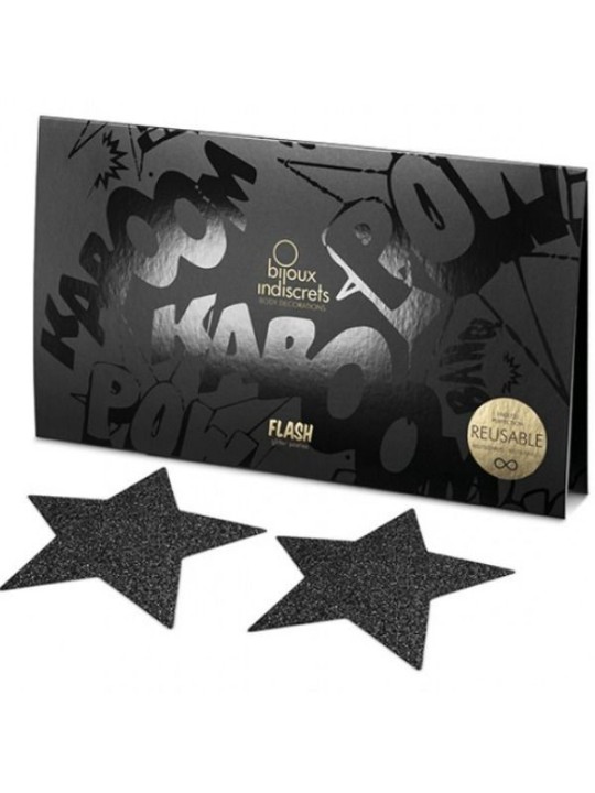 BIJOUX - INDISCRETS CAPUCHONS DE TAMELON NOIR STAR FLASH