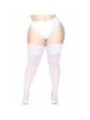 LEG AVENUE - TAILLE PLUS STAY UP BLANC TRANSPARENT