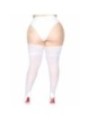 LEG AVENUE - TAILLE PLUS STAY UP BLANC TRANSPARENT
