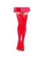 LEG AVENUE - CUISSES HAUTES EN NYLON AVEC NOEUD ROUGE TAILLE UNIQUE