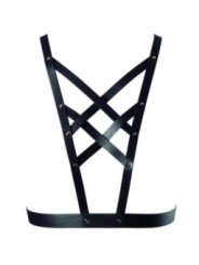 BIJOUX - INDISCRETS MAZE HARNAIS CROISÉ AVEC COLLIER NOIR
