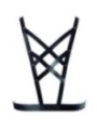 BIJOUX - INDISCRETS MAZE HARNAIS CROISÉ AVEC COLLIER NOIR