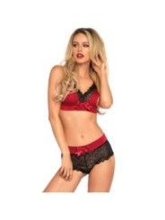 LEG AVENUE - ENSEMBLE 2 PIÈCES NOIR ET ROUGE S/M