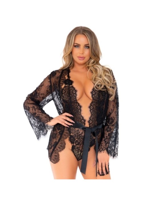 LEG AVENUE - ENSEMBLE TEDDY ET PEIGNOIR M