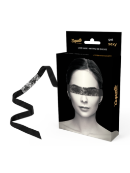 COQUETTE CHIC DESIRE - MASQUE EN DENTELLE NOIRE AVEC RUBAN