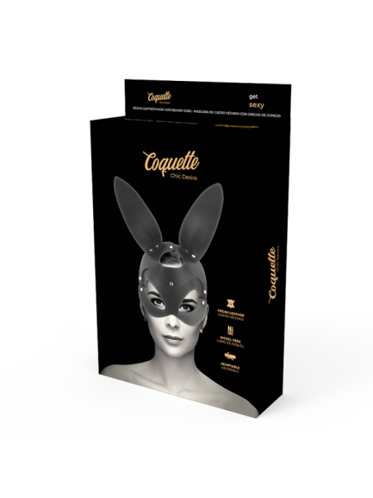 COQUETTE CHIC DESIRE - MASQUE EN CUIR VEGAN AVEC OREILLES DE LAPIN