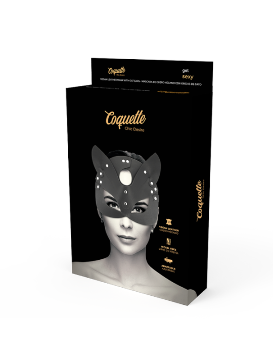COQUETTE CHIC DESIRE - MASQUE EN CUIR VEGAN AVEC OREILLES DE CHAT