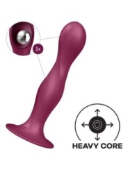 SATISFYER - GODE EN SILICONE DOUBLE BALL-R GRENAT
