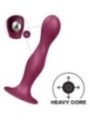 SATISFYER - GODE EN SILICONE DOUBLE BALL-R GRENAT