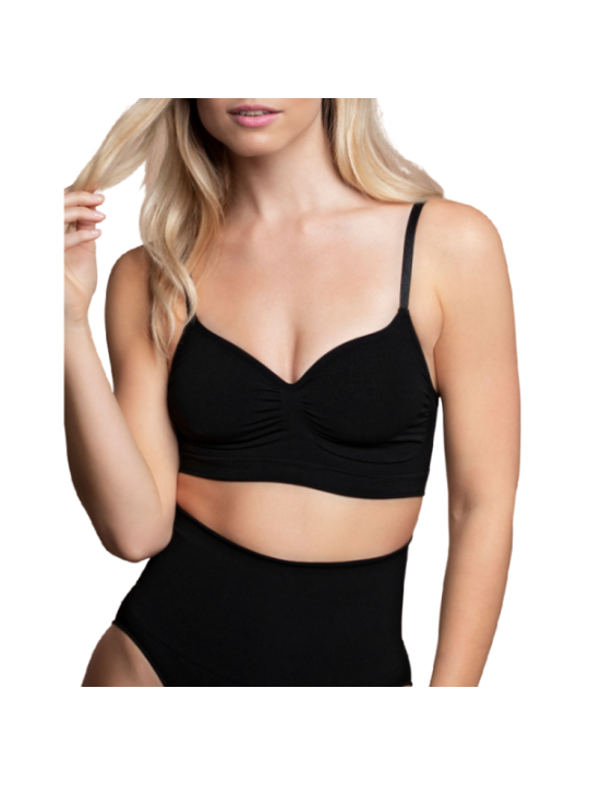 BYE-BRA - MEDIUM CONTROL SOUTIEN-GORGE SANS POINTS NOIR TAILLE L