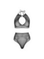 LEG AVENUE - ENSEMBLE DEUX PIÈCES HALTER CROP TOP & THONG CULOTTE TAILLE UNIQUE