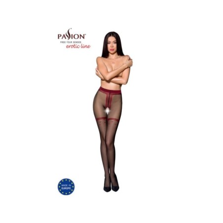 PASSION - TIOPEN 019 COLLANTS NOIR/ROUGE 3/4 20 DEN