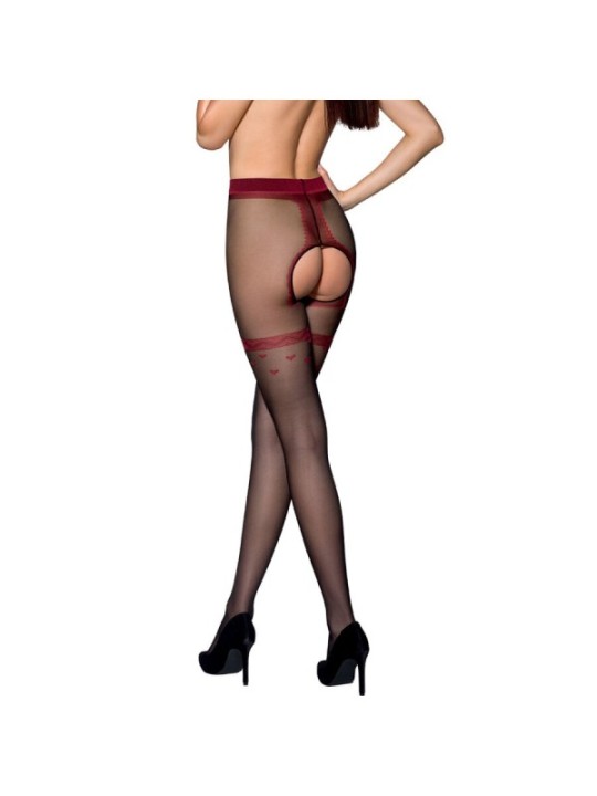 PASSION - TIOPEN 019 COLLANTS NOIR/ROUGE 3/4 20 DEN