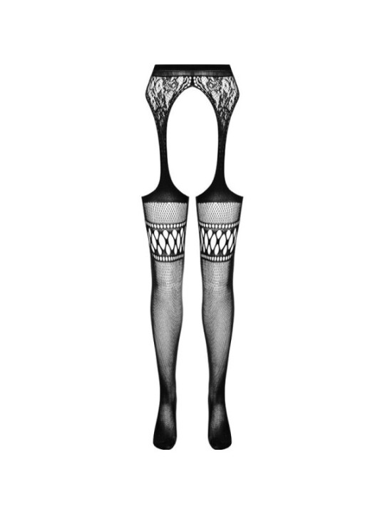 PASSION - COLLANT NOIR AVEC JARRETIÈRE S026 TAILLE UNIQUE