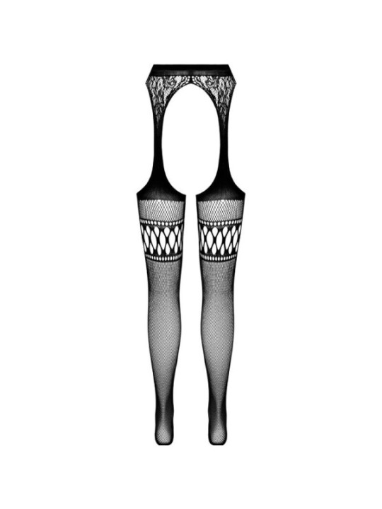 PASSION - COLLANT NOIR AVEC JARRETIÈRE S026 TAILLE UNIQUE