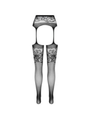 PASSION - S029 COLLANT NOIR AVEC JARRETIÈRE TAILLE UNIQUE