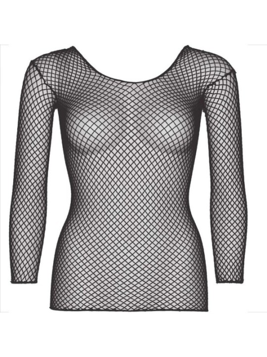 LEG AVENUE - T-SHIRT À MANCHES LONGUES RÉSILLE NOIR