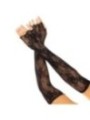 LEG AVENUE - GANTS SANS DOIGTS RESEAU FLORAL NOIR