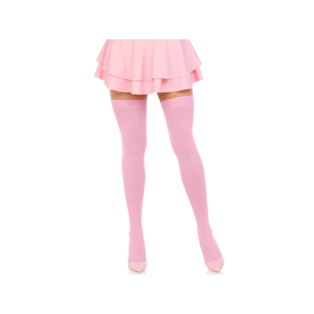 LEG AVENUE - CUISSES HAUTES EN NYLON ROSE