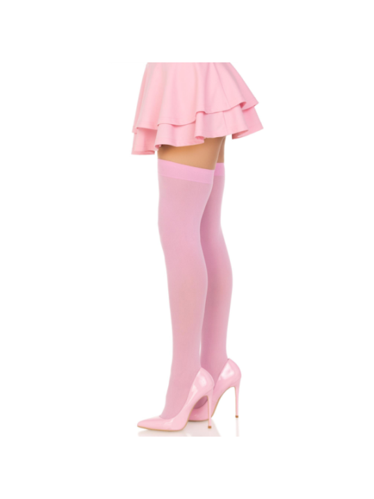 LEG AVENUE - CUISSES HAUTES EN NYLON ROSE