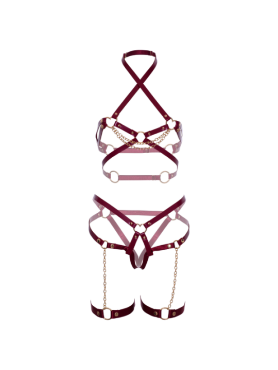 LEG AVENUE - SOUTIEN-GORGE HARNAIS & JARRETIÈRE COEUR L