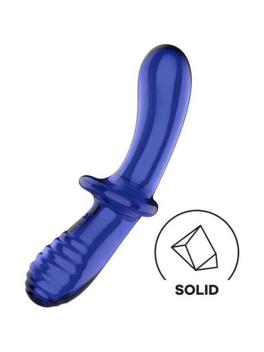 SATISFYER - GODE DOUBLE CRISTAL BLEU