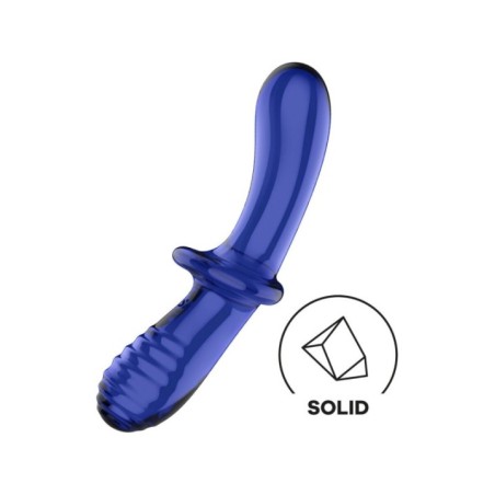 SATISFYER - GODE DOUBLE CRISTAL BLEU