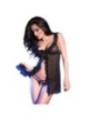 CHILIROSE - CR 4219 BABYDOLL & STRING SANS CROTCHLESS NOIR L/XL