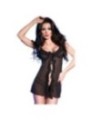 CHILIROSE - CR 4219 BABYDOLL & STRING SANS CROTCHLESS NOIR L/XL