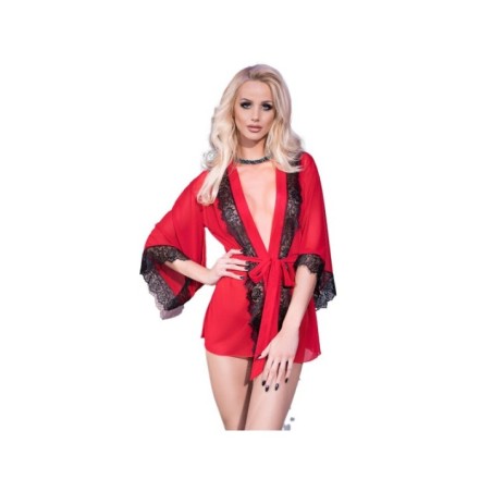 CHILIROSE - CR 4113 PEGNOIR ROUGE L/XL