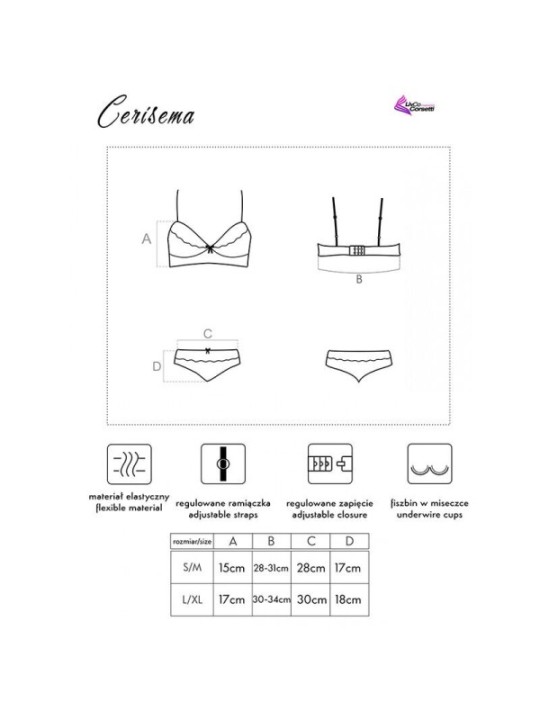 LIVCO CORSETTI FASHION - CERISEMA LC 21005 SOUTIEN-GORGE + CULOTTE CORAIL S/M