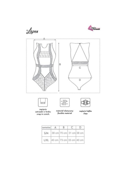 LIVCO CORSETTI FASHION - LIXPEN LC 90612 CORPS NOIR L/XL