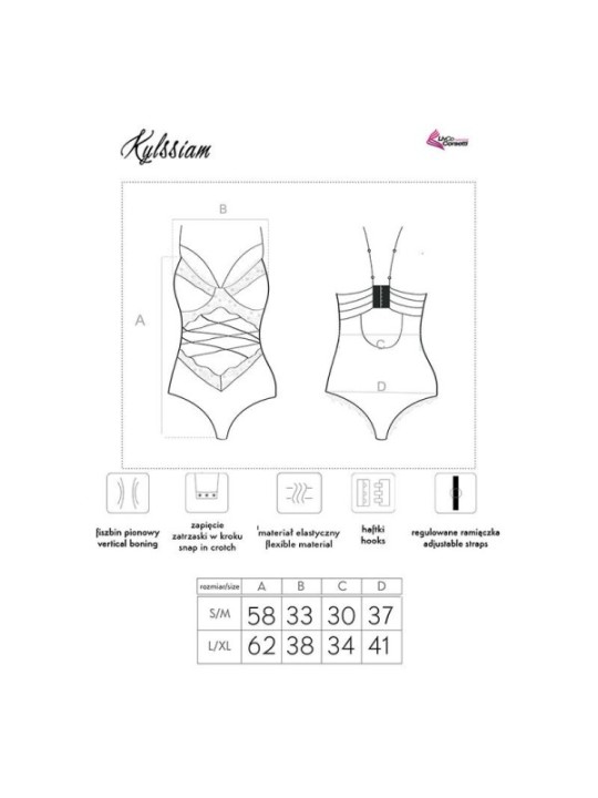 LIVCO CORSETTI FASHION - KYLSSIAM LC 90613 CORPS NOIR L/XL
