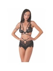 LIVCO CORSETTI FASHION - DREZNA LC 90733 SOUTIEN-GORGE + CULOTTE NOIR